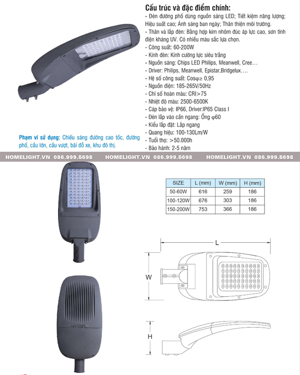 Đèn đường led DDL001