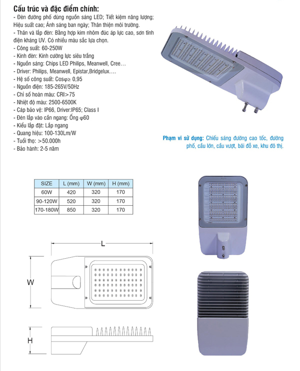 Đèn đường led DDL002