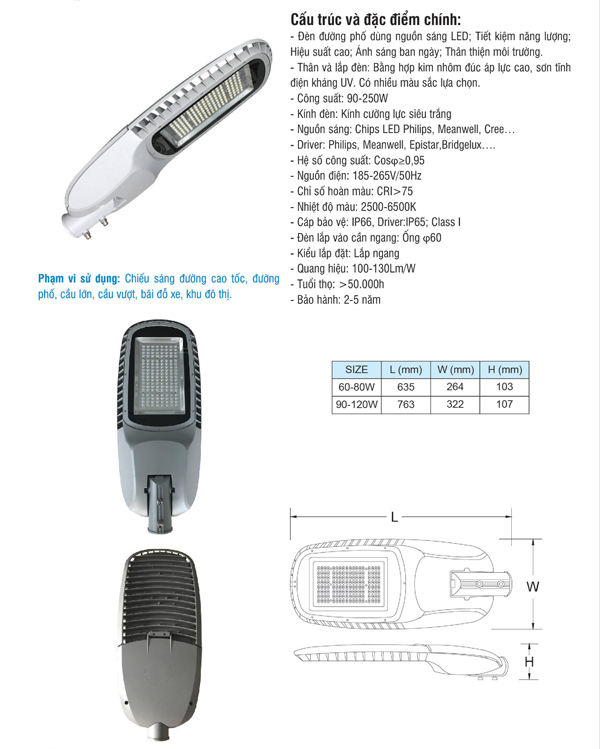 Đèn đường led DDL009