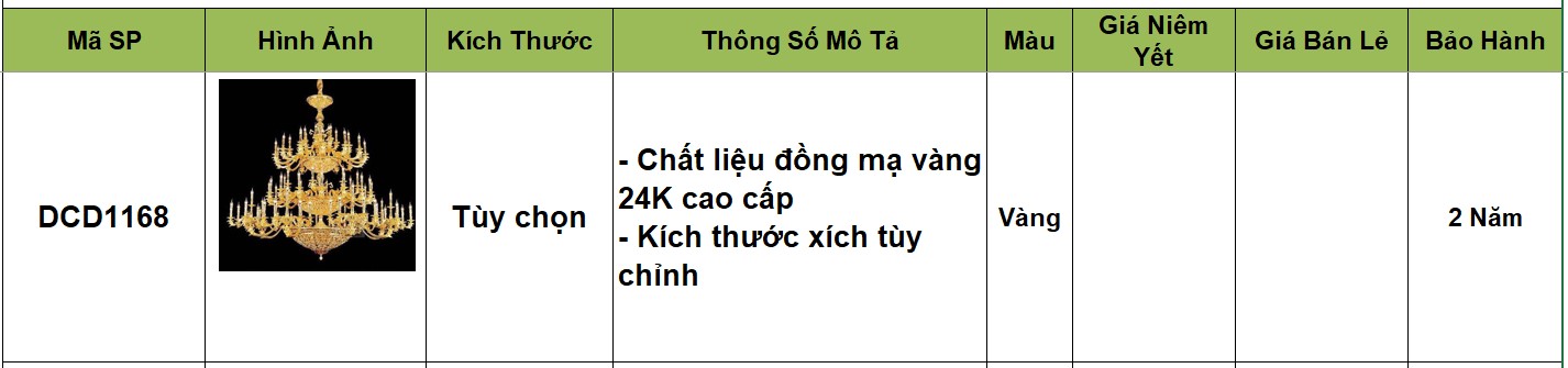 Đèn chùm đồng cao cấp DCD1168