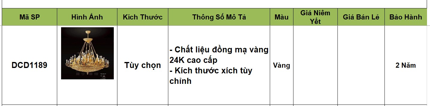 Đèn chùm đồng cao cấp DCD1189