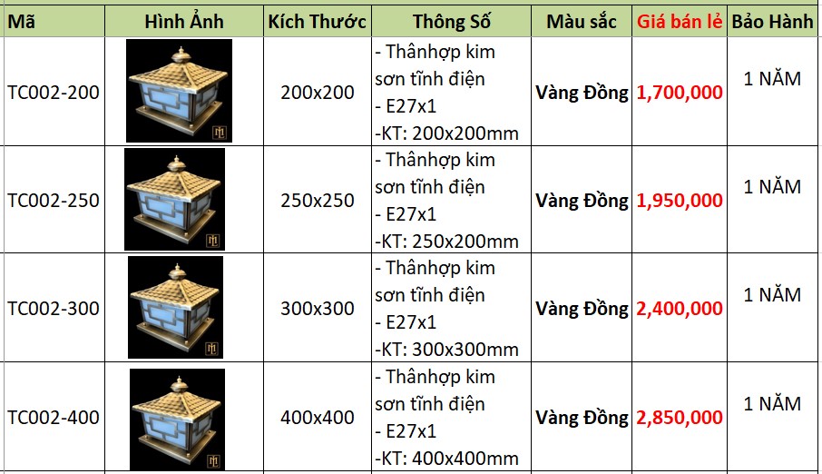 Đèn trụ cổng - TC002