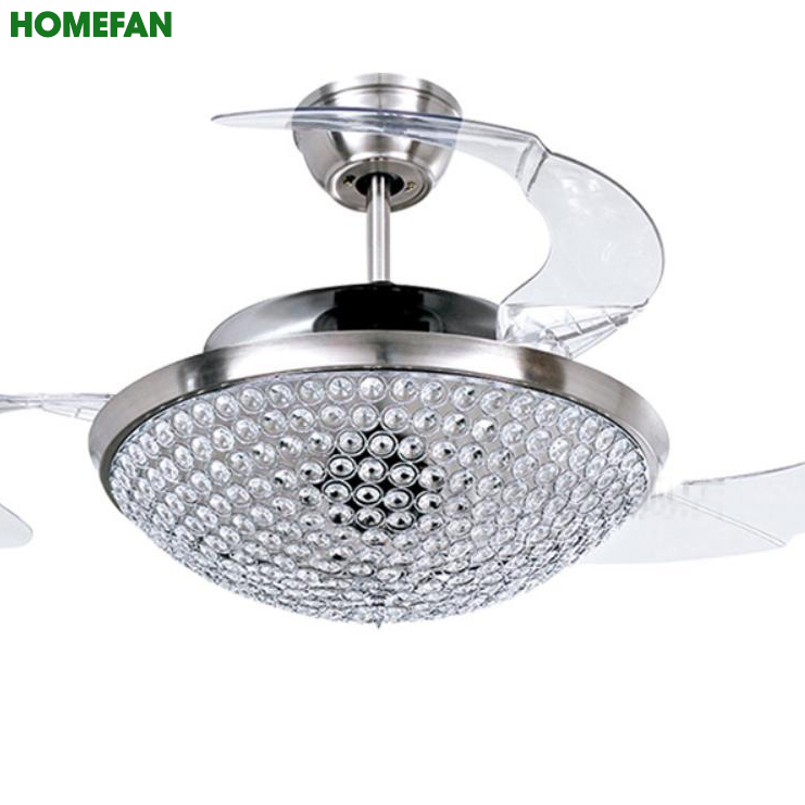 Quạt trần đèn pha lê cụp xòe HL-FAN021