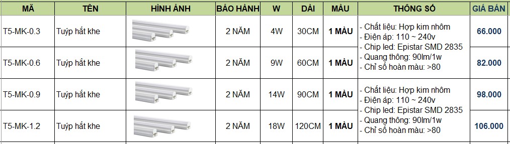 Bóng đèn Tuýp Led Thủy tinh T8-TT