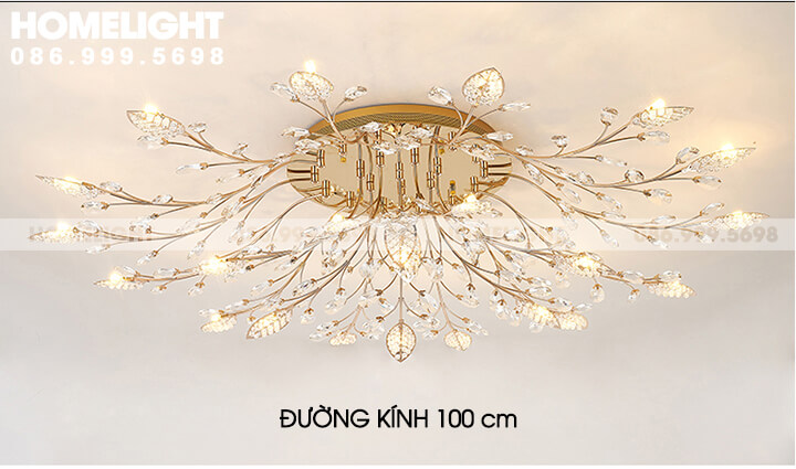 Đèn chùm pha lê cao cấp trang trí cho phòng khách tại Hà Nội - LUX002