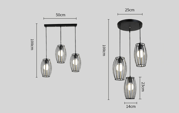 Đèn thả bàn ăn sắt BDTS012