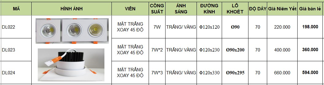 Đèn âm trần downlight DL005