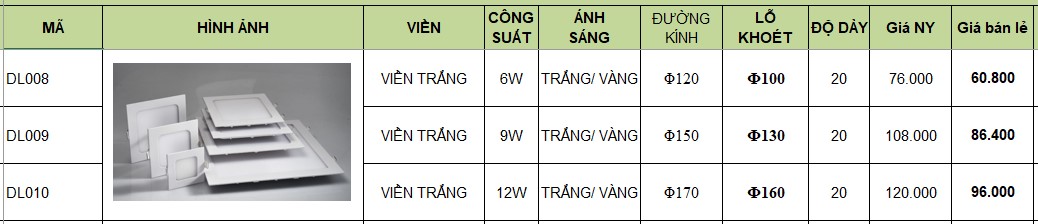 Đèn âm trần downlight DL005