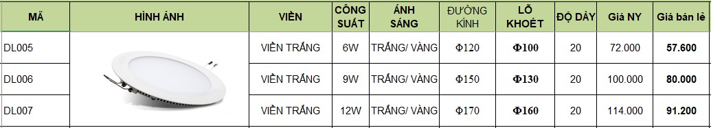 Đèn âm trần downlight DL005