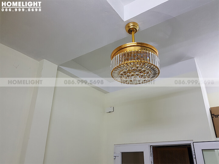 Quạt trần đèn pha lê - HL-FAN003