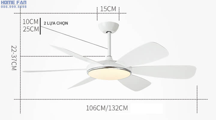 Quạt trần có đèn chùm - HL-FAN682