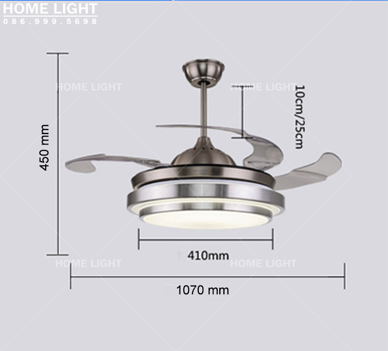 Quạt trần đèn trang trí phòng khách - HL-FAN010