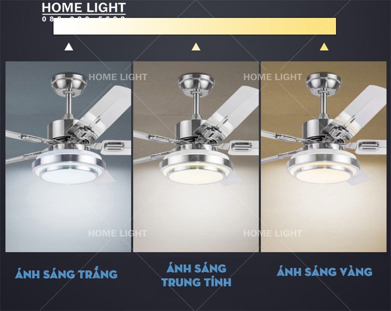 Quạt trần đèn trang trí hiện đại đẹp giá rẻ tại Hà Nội, HCM - HL-FAN073