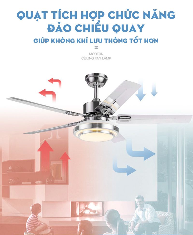 Quạt trần đèn trang trí hiện đại - HL-FAN073