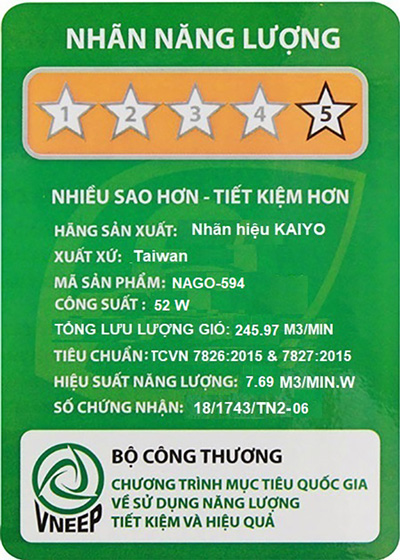 Quạt trần KAIYO chính hãng NAGO-594