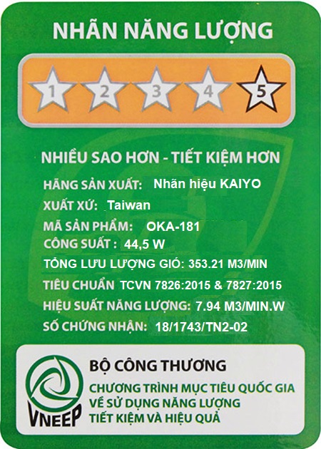 Quạt trần KAIYO chính hãng OKA-181AB