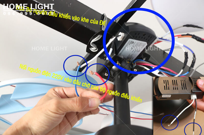 Hướng dẫn lắp đặt quạt trần đèn trang trí đơn giản - Homelight