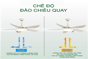 Chế độ đảo chiều quạt trần có đèn DC