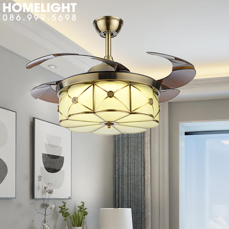 Quạt trần đèn cánh cụp xòe cao cấp – HL-FAN021M