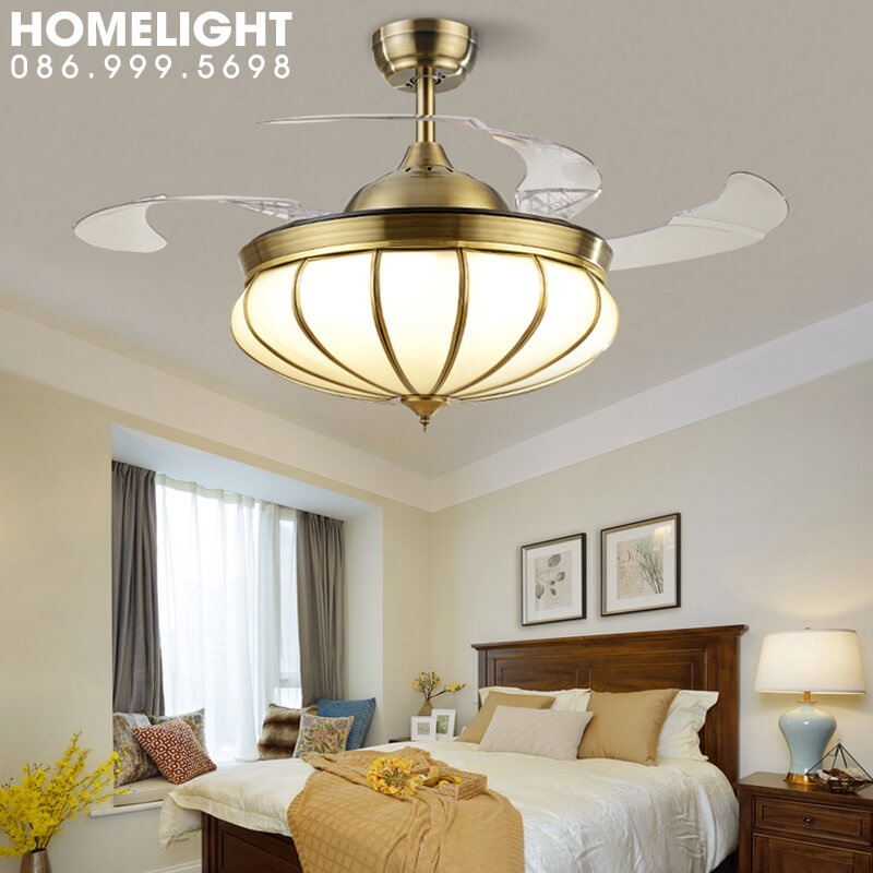 Quạt trần đèn cánh cụp xòe cao cấp – HL-FAN025