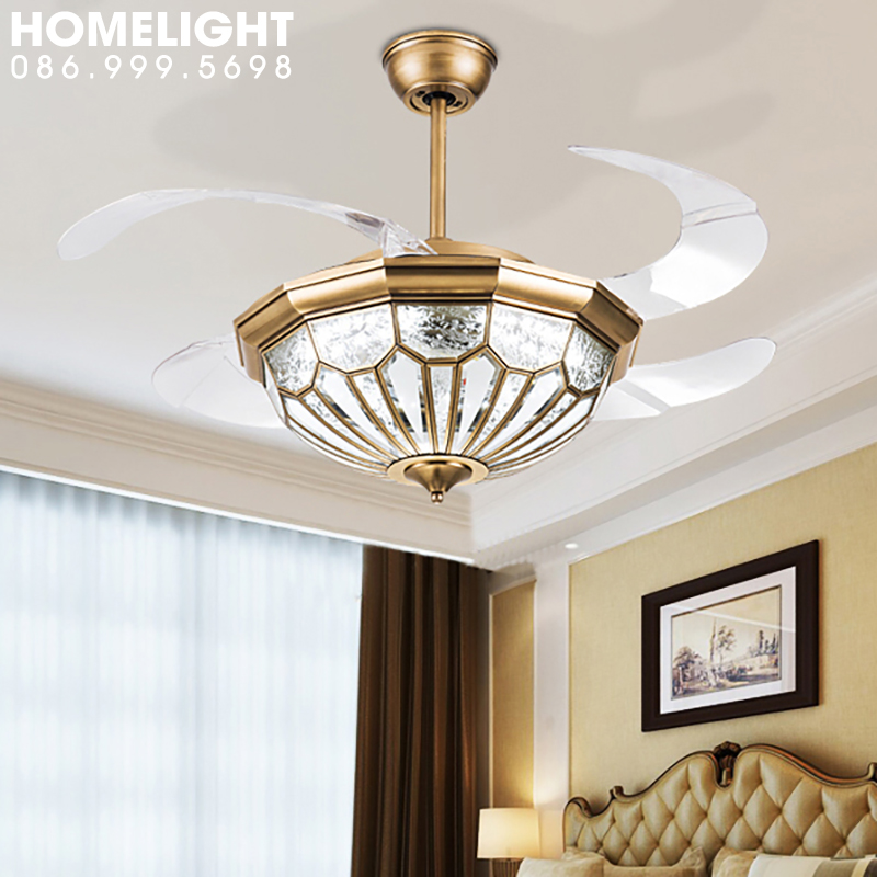 Quạt trần đèn cánh cụp xòe cao cấp – HL-FAN026