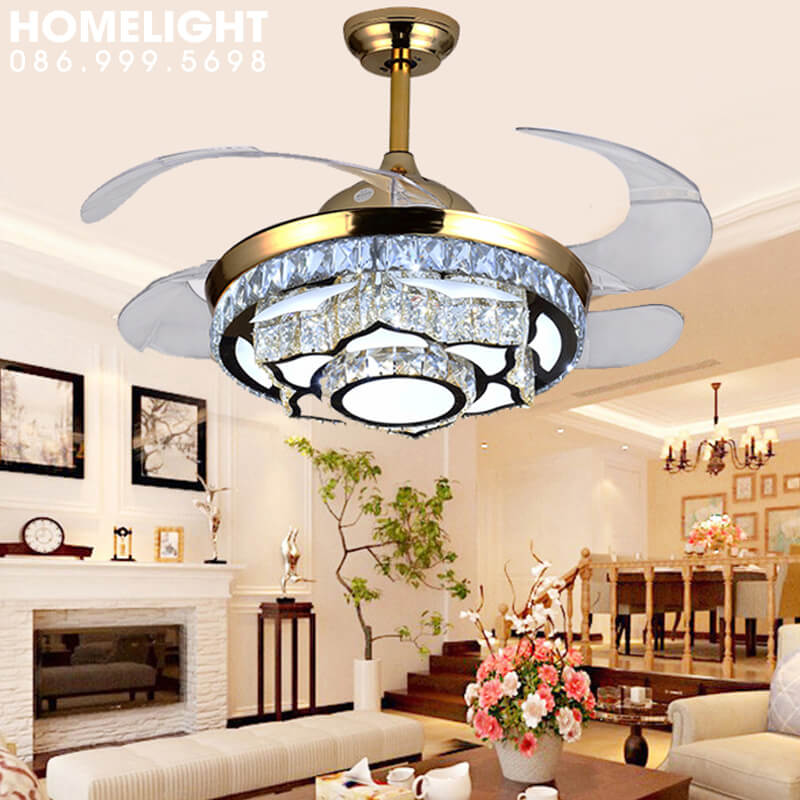 Quạt trần đèn cánh cụp xòe cao cấp – GMN24