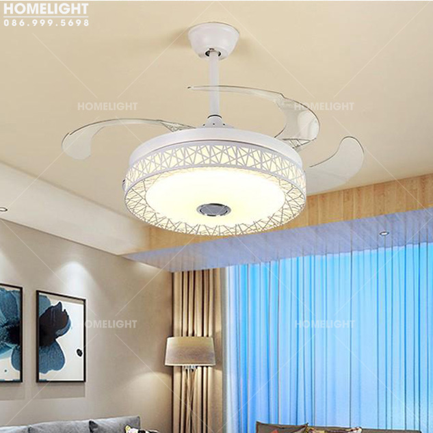Quạt trần đèn thu cánh- HL-FAN009