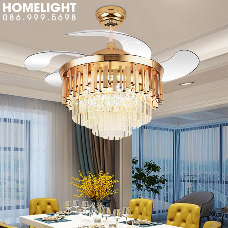 Quạt trần đèn cánh cụp xòe cao cấp – GMN32