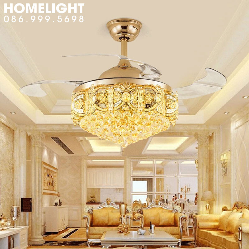 Quạt trần+đèn chùm trang trí – HL-FAN015