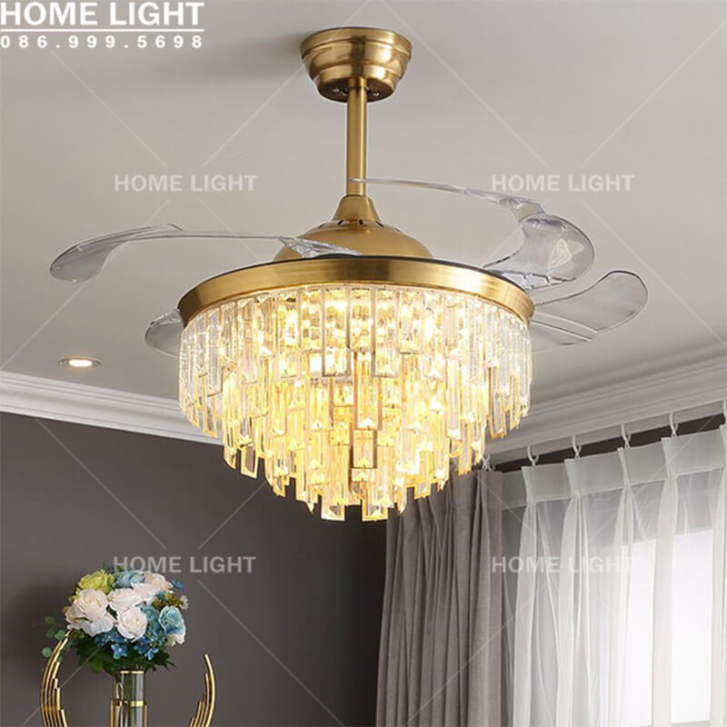 Quạt trần kết hợp đèn chùm – HL-FAN007