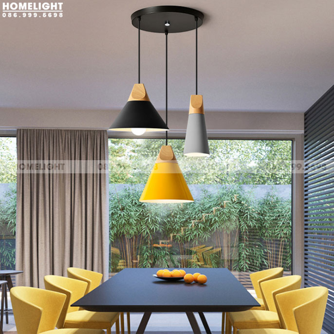 Bộ chao đèn trang trí bàn ăn (có bóng) – BDTM002