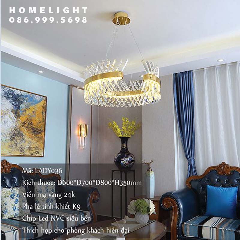 Đèn thả pha lê phòng khách – LADY036-600