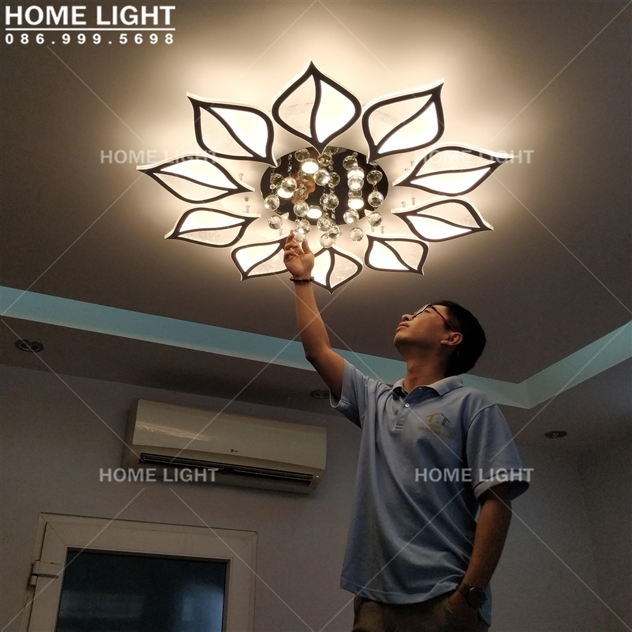 Đèn chùm pha lê phòng khách – OPLADY07-10