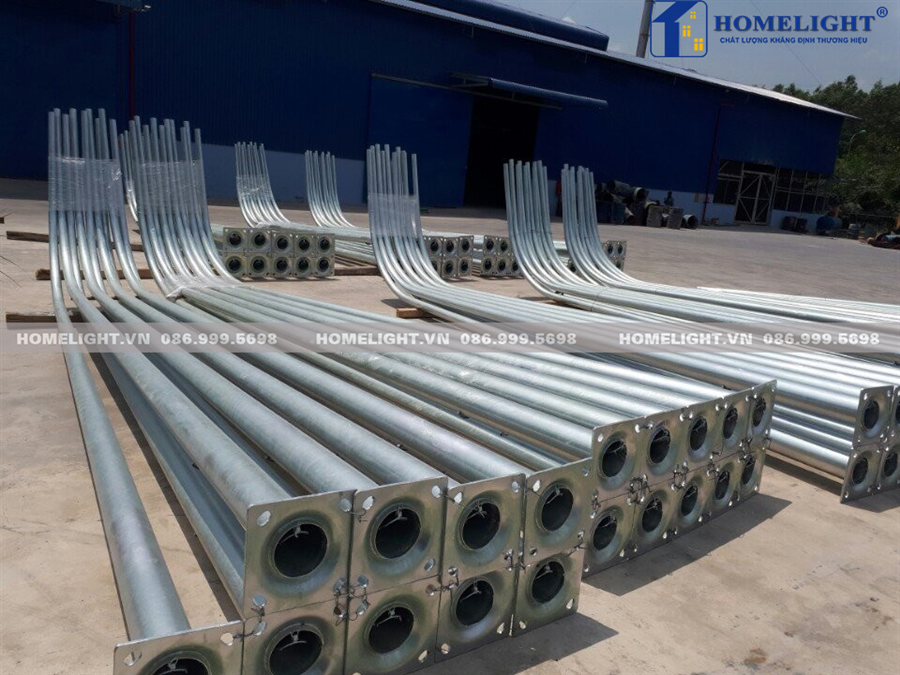 Cột đèn tròn côn liền cần đơn