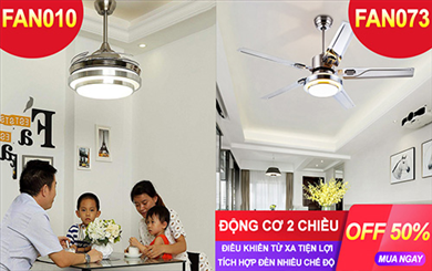 Quạt trần đèn trang trí - FAN010 và FAN073
