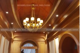 Treo đèn chùm trên trần bê tông, thạch cao, trần gỗ: tải trọng và móc treo